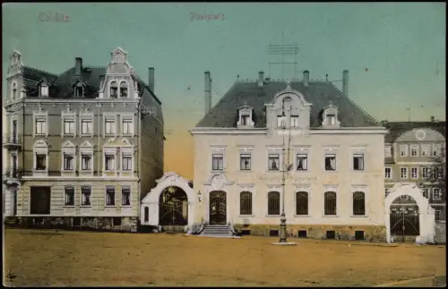 Ansichtskarte Colditz Postplatz 1909