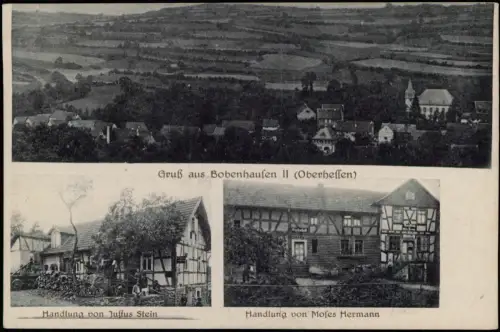 Ansichtskarte Bobenhausen II-Ulrichstein 3 Bild Stadt und Handlung 1916