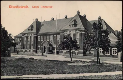Ansichtskarte Kötzschenbroda-Radebeul Königl. Amtsgericht. 1910