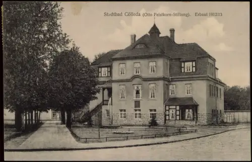 Ansichtskarte Kölleda Stadtbad Cölleda Otto Feistkorn-Stiftung 1917