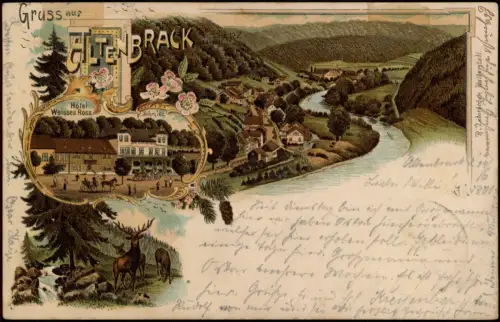 Ansichtskarte Litho AK Altenbrak Hotel Weisses Ross, Stadt Gruss aus... 1900