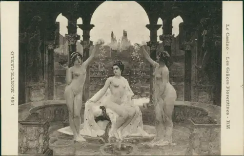 Postcard Monaco Les Grâces Florentines - Erotik nackt Nude 1909