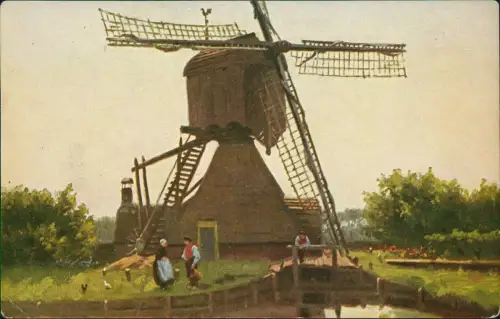 .Niederlande Windmühlen Windmill Dutch Werbekarte De Jong Cacao 1912