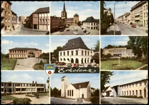 Erkelenz Mehrbildkarte mit 9 alten Orts-/Gebäude-Ansichten 1970