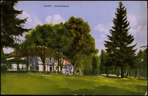 Postcard Eger Cheb Partie am Siechenhaus 1942