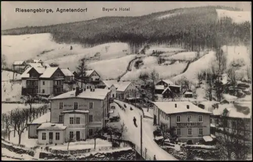 Agnetendorf-Hirschberg (Schlesien)  Jelenia Góra Beyer´s Hotel im Winter 1909