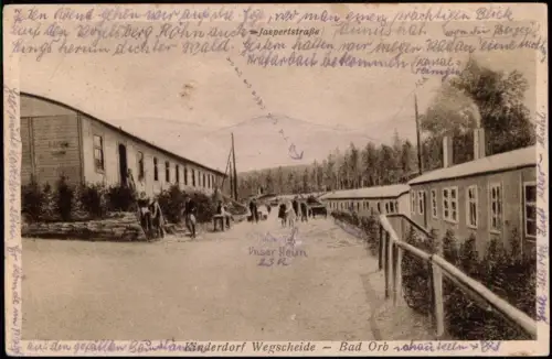 Ansichtskarte Bad Orb Jaspertstraße Kinderdorf Wegscheide 1929