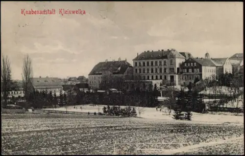 Ansichtskarte Kleinwelka  Blick auf die Knabenanstalt 1909  Bautzen Oberlausitz