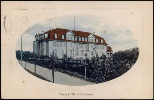Ansichtskarte Ranis Kreishaus 1920 Passepartout