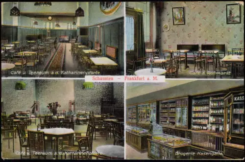 Frankfurt am Main Schausten: Drogerie Hasengasse Cafe Roßmarkt 1932