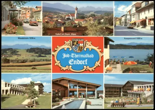Ansichtskarte .Bayern Mehrbildkarte Endorf mit Bayer. Alpen 1980