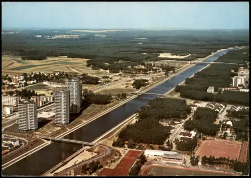Ansichtskarte Erlangen Luftbild Luftaufnahme mit Europakanal 1975