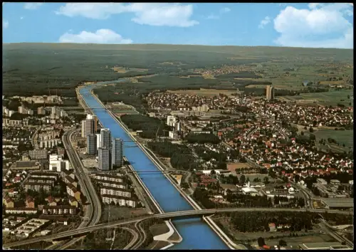 Ansichtskarte Erlangen Luftbild Luftaufnahme Partie am Europakanal 1975