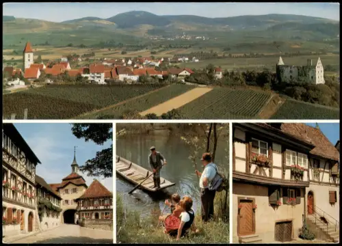 Ansichtskarte Burkheim am Kaiserstuhl Mehrbildkarte mit 4 Ortsansichten 1980