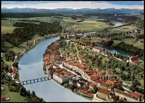 Ansichtskarte Burghausen a.d.S. Luftbild Luftaufnahme 1970