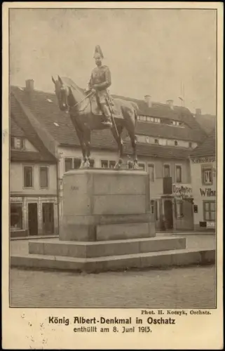 Ansichtskarte Oschatz König Albert-Denkmal 1913