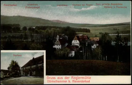 Ansichtskarte Bad Alexandersbad 2 Bild Dünkelhammer Gasthaus 1912