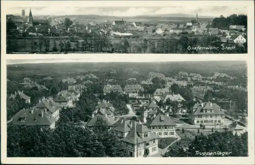 Ansichtskarte Grafenwöhr 2 Bild Stadt und Truppenübungsplatz 1938