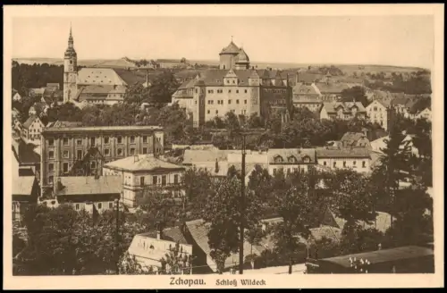 Ansichtskarte Zschopau Stadtpartie Schloß Wildeck 1928