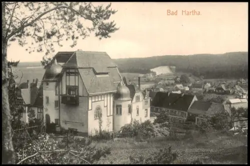 Ansichtskarte Hartha Stadtvilla am Hang 1912