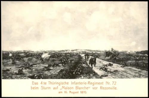 Militaria Thüringische Infanterie-Regiment Nr. 72 vor Rezonville 1870. 1912