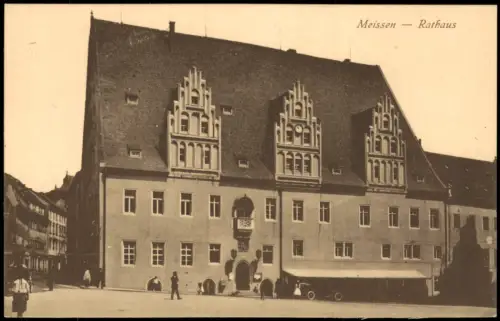 Ansichtskarte Meißen Partie am Rathaus 1912