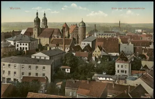 Ansichtskarte Wurzen Blick von der Wenceslaikirche. 1912