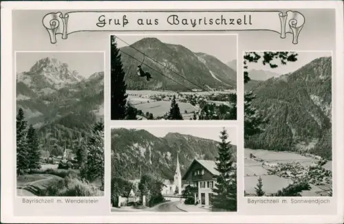 Ansichtskarte Bayrischzell 4 Bild: Stadt, Sessellift 1958