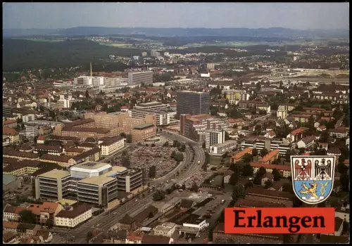 Ansichtskarte Erlangen Luftbild Autostraße, Neubauten 1985