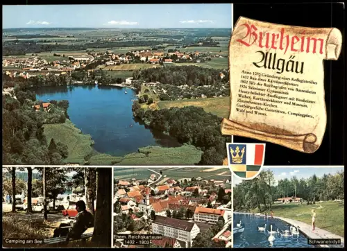 Buxheim (Schwaben) Mehrbildkarte mit Chronik, Luftaufnahme, Ortsansichten 1979