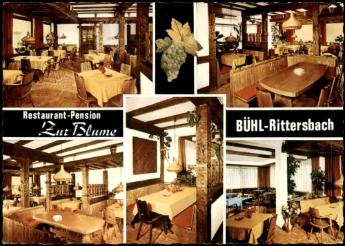 Bühl (Baden) OT Rittersbach Innenansichten Restaurant-Pension Zur Blume 1969