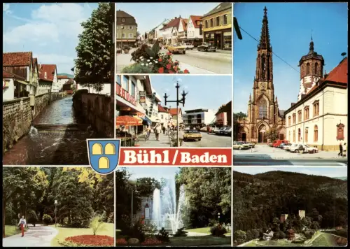 Ansichtskarte Bühl (Baden) Mehrbildkarte mit div. Ortsansichten 1970/1979