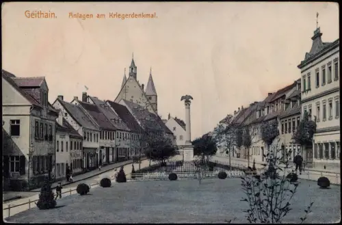 Ansichtskarte Geithain Anlagen am Kriegerdenkmal 1914