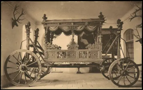 Ansichtskarte Moritzburg Kgl. Jagdschloss - Kutsche 1912