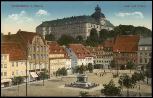 Ansichtskarte Weißenfels Markt und Schloss 1912