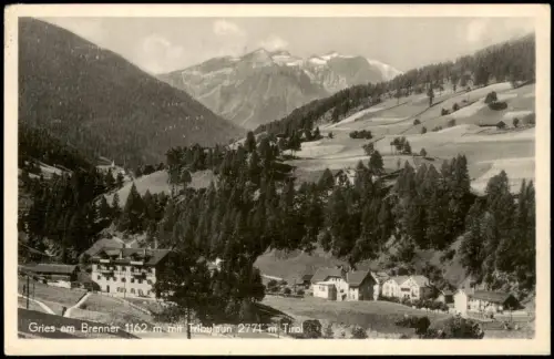 Ansichtskarte Gries am Brenner Panorama-Ansicht mit Tribulaun 1954