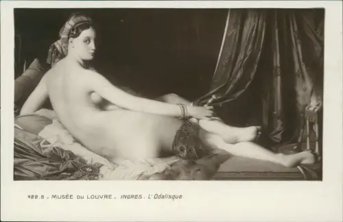 Ansichtskarte  Künstlerkarte Gemälde Louvre L'Odalisque. Erotik 1913