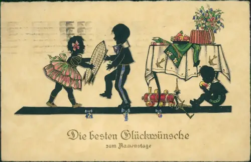 Color Schattenschnitt Geburtstag Mädchen schenkt Zeppelin 1931 Gold