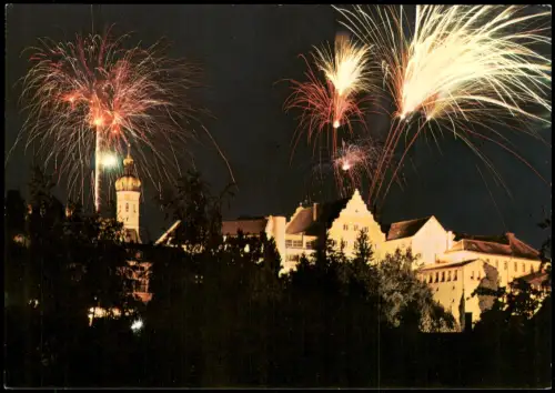 Ansichtskarte Dachau Dachau bei Nacht mit Feuerwerk 1986