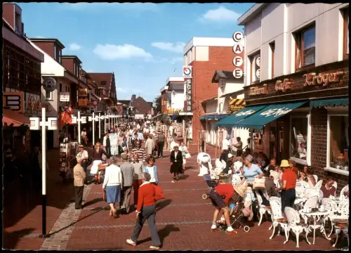 Büsum Fußgängerzone Alleestraße Cafe Kröger Außensitz 1980
