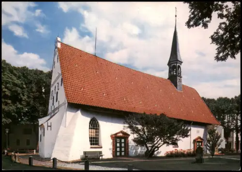 Ansichtskarte Büsum Partie an der Kirche 1980