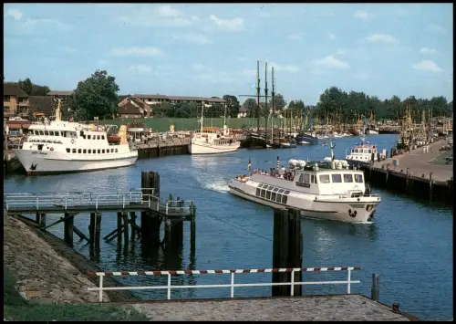 Ansichtskarte Büsum Hafen Schiffe Fahrgastschiff Fährschiffe 1980