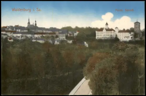 Ansichtskarte Waldenburg (Sachsen) Blick auf die Stadt 1912