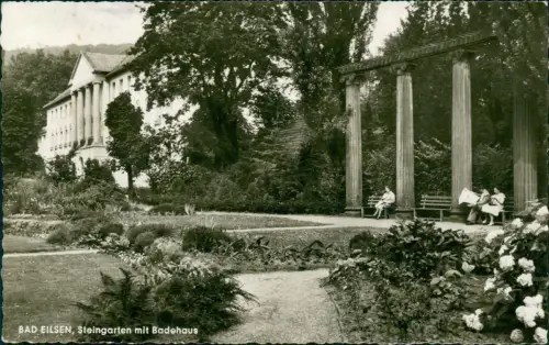 Ansichtskarte Bad Eilsen Steingarten mit Badehaus 1967
