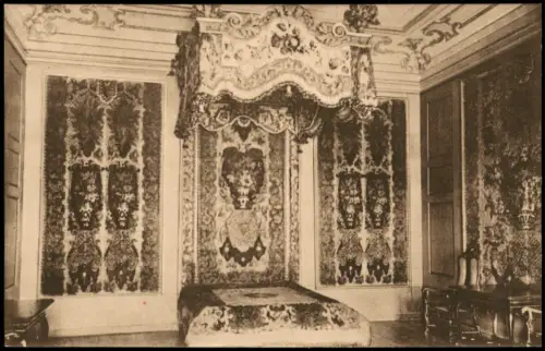Ansichtskarte Moritzburg Jagdschloss Moritzburg: Federzimmer 1925