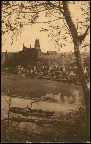 Ansichtskarte Meißen Blick von Proschwitz - Elbdampfer 1928