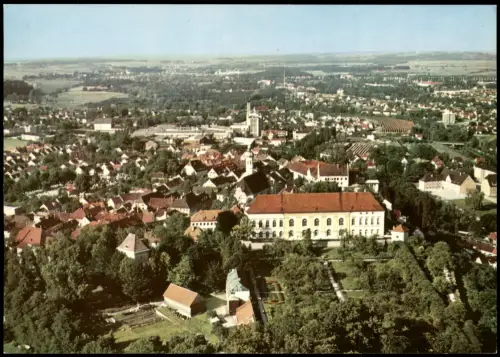 Ansichtskarte Dachau Luftbild Luftaufnahme Schloss v. Flugzeug aus 1981