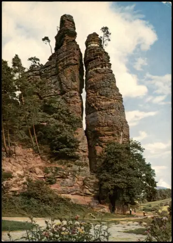 Dahn Umland-Ansicht Pfalz Fels-Formation Braut und Bräutigam 1970