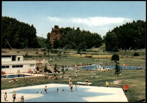Ansichtskarte Dahn Schwimmbad Freibad 1970