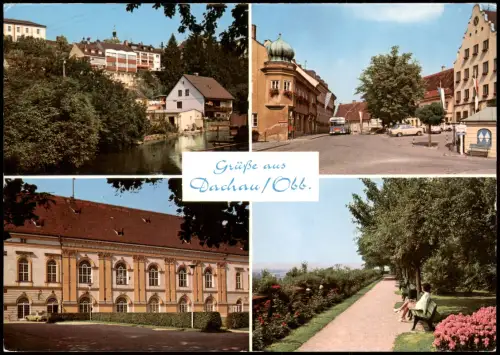 Ansichtskarte Dachau Mehrbildkarte mit 4 Ortsansichten 1970